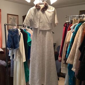 Two piece white maxi dress